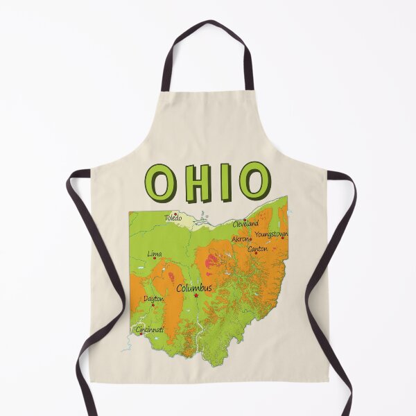 Item preview, Vibrant Ohio State Map & Major Cities - Modern Topography Design designed and sold by mashmosh.