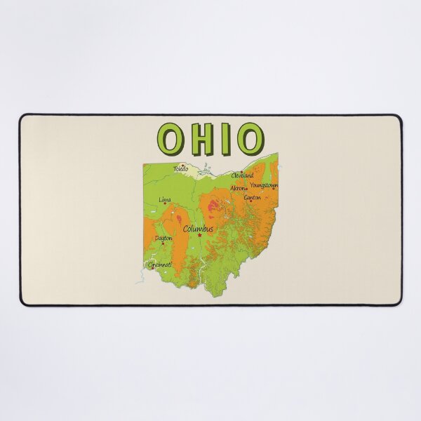 Item preview, Vibrant Ohio State Map & Major Cities - Modern Topography Design designed and sold by mashmosh.