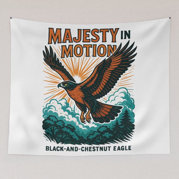 Item preview, Black-and-Chestnut Eagle Flight Art designed and sold by WildlifeInc.