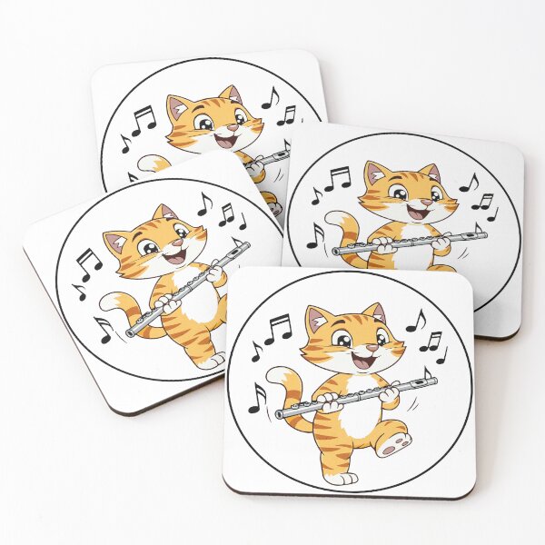 Item preview, Musical Cats – Flute Cat | Cute Cartoon Musician Kitty designed and sold by Miller Made Studios.