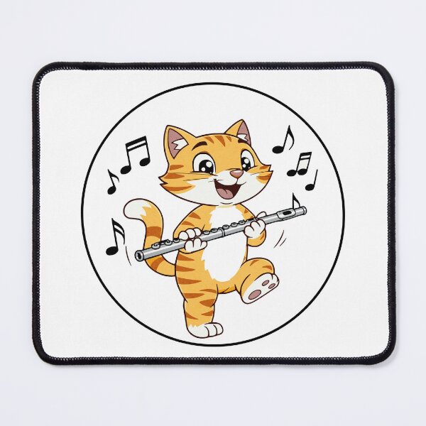 Item preview, Musical Cats – Flute Cat | Cute Cartoon Musician Kitty designed and sold by Miller Made Studios.