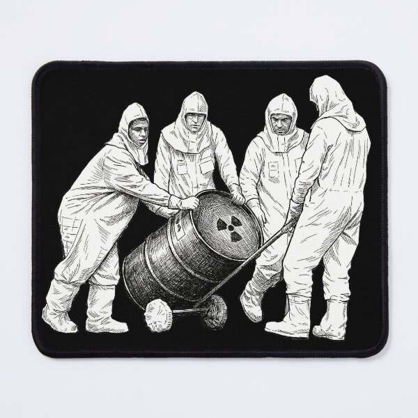 Item preview, HazMat Workers Moving A Nuclear Waste Barrel designed and sold by Naux | Design & Illustration.