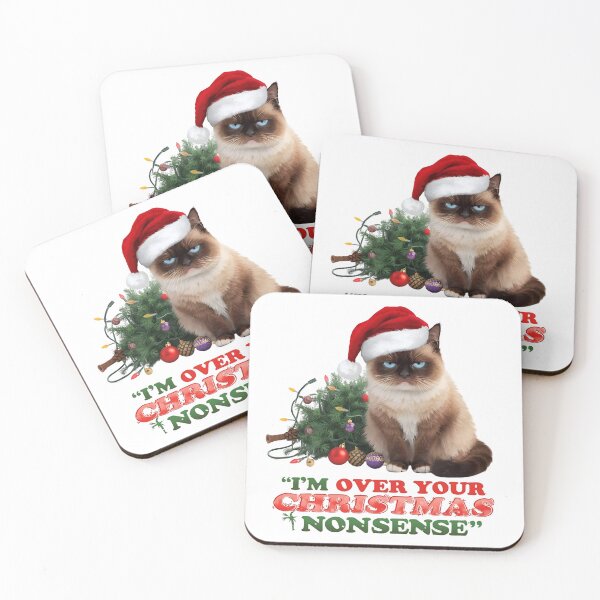 Item preview, Funny Grumpy Cat Christmas Shirt | “I’m Over Your Christmas Nonsense” | ECHOPAW CO. designed and sold by EchopawCo.