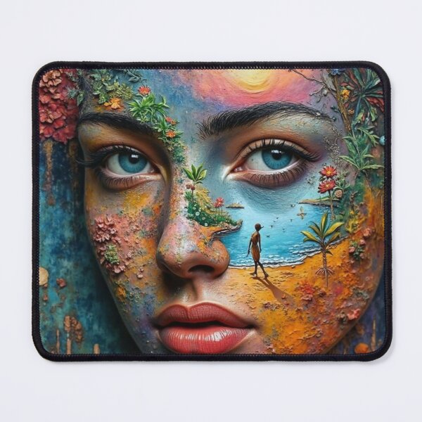 Item preview, “Girl Portrait with Nature Scene” “Modern Girl Illustration in Nature” “Stylish Girl Artwork with Outdoor Background” “Contemporary Girl Portrait and Nature” designed and sold by TeutaDesings.