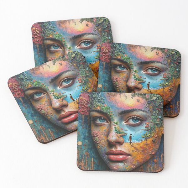 Item preview, “Girl Portrait with Nature Scene”  “Modern Girl Illustration in Nature”  “Stylish Girl Artwork with Outdoor Background”  “Contemporary Girl Portrait and Nature” designed and sold by TeutaDesings.
