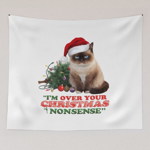 Item preview, Funny Grumpy Cat Christmas Shirt | “I’m Over Your Christmas Nonsense” | ECHOPAW CO. designed and sold by EchopawCo.