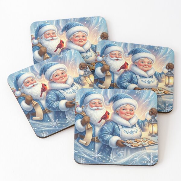 Item preview, Blue Winter Santa and Mrs. Claus Baking designed and sold by Shawdar.