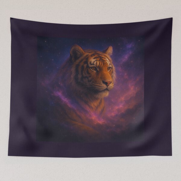 Item preview,  Tiger Wall Art– Cosmic Nebula Spirit | GeoWild Designs designed and sold by GeoWild Designs.