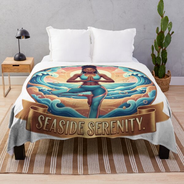 Item preview, SEASIDE SERENITY. | Ocean Yoga Pop Art for Calmness designed and sold by BoldBloomArt.