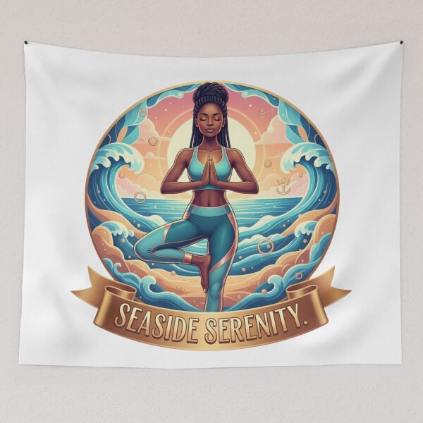 Item preview, SEASIDE SERENITY. | Ocean Yoga Pop Art for Calmness designed and sold by BoldBloomArt.