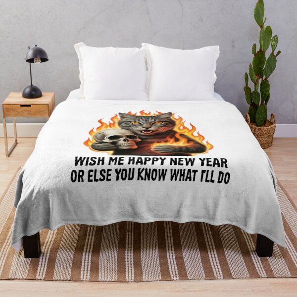 Item preview, Angry Cat New Year Warning designed and sold by Pixostick.