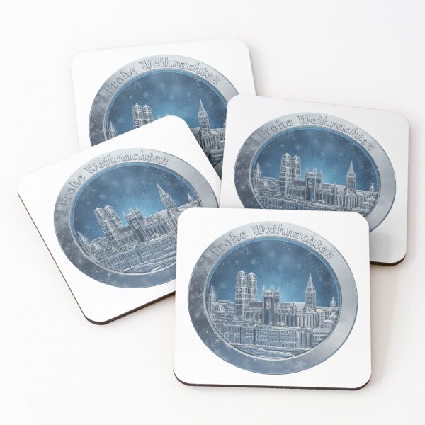 Item preview, Frozen 3D Chrome Munich Emblem – Frohe Weihnachten Metallic Christmas Badge designed and sold by Imaginarium of Chaos falcon88 .