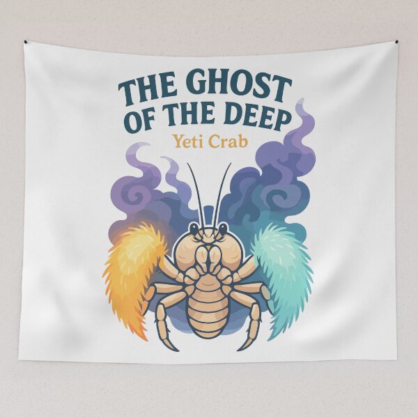 Item preview, The Ghost of the Deep – Yeti Crab Fluffy Claw Sea Creature Art designed and sold by WildlifeInc.