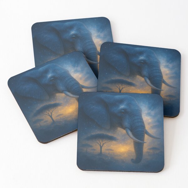 Item preview,  Elephant Spirit Wall Art – Star-Lit Savannah Glow | GeoWild Designs designed and sold by GeoWild Designs.