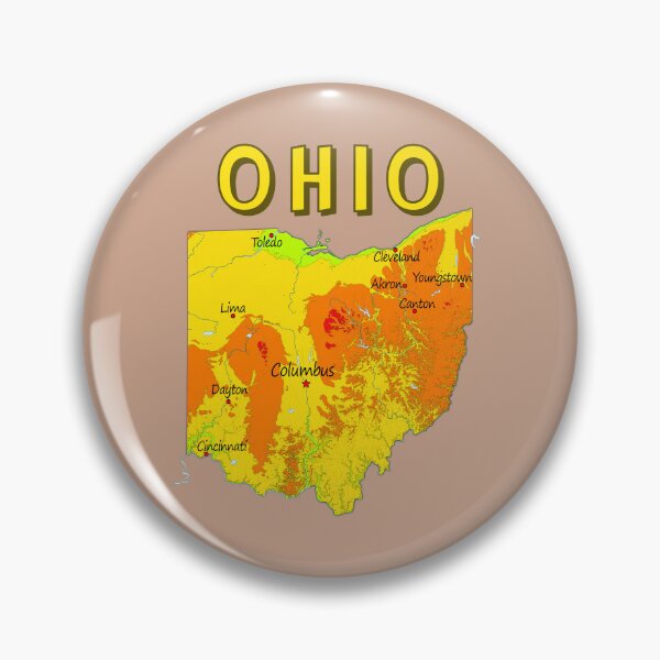 Item preview, Ohio Topography Map, Vibrant Buckeye State Terrain & City Landmarks designed and sold by mashmosh.