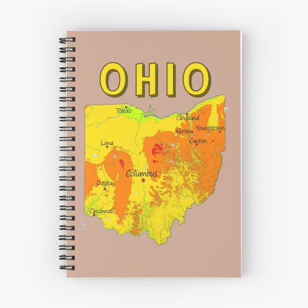 Item preview, Ohio Topography Map, Vibrant Buckeye State Terrain & City Landmarks designed and sold by mashmosh.