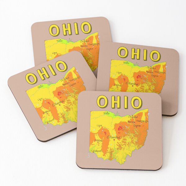 Item preview, Ohio Topography Map, Vibrant Buckeye State Terrain & City Landmarks designed and sold by mashmosh.