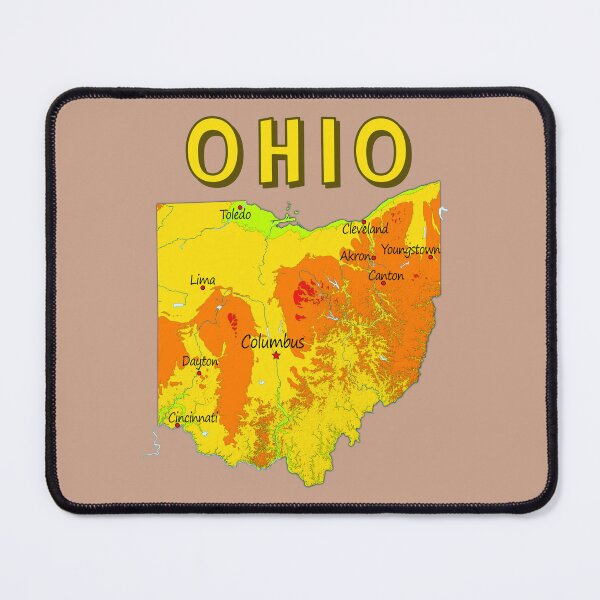 Item preview, Ohio Topography Map, Vibrant Buckeye State Terrain & City Landmarks designed and sold by mashmosh.