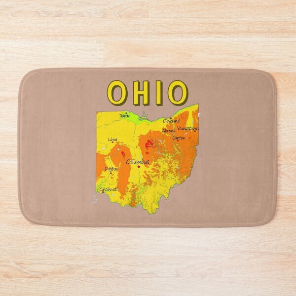Item preview, Ohio Topography Map, Vibrant Buckeye State Terrain & City Landmarks designed and sold by mashmosh.