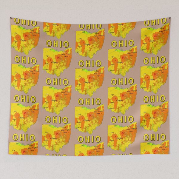 Item preview, Ohio Topography Map, Vibrant Buckeye State Terrain & City Landmarks designed and sold by mashmosh.