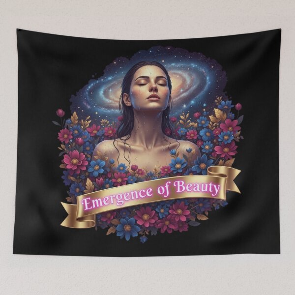 Item preview, Emergence of Beauty Cosmic Floral Woman Art designed and sold by BoldBloomArt.