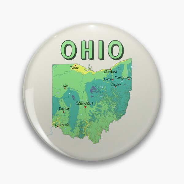 Item preview, Ohio Love, Vintage Style State Map with Major Cities - Great Lakes Region Souvenir designed and sold by mashmosh.