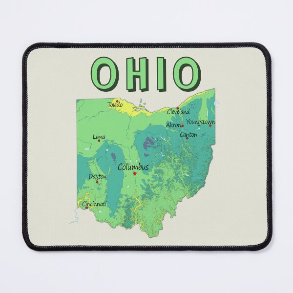 Item preview, Ohio Love, Vintage Style State Map with Major Cities - Great Lakes Region Souvenir designed and sold by mashmosh.