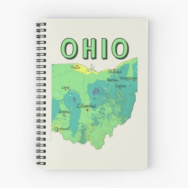 Item preview, Ohio Love, Vintage Style State Map with Major Cities - Great Lakes Region Souvenir designed and sold by mashmosh.