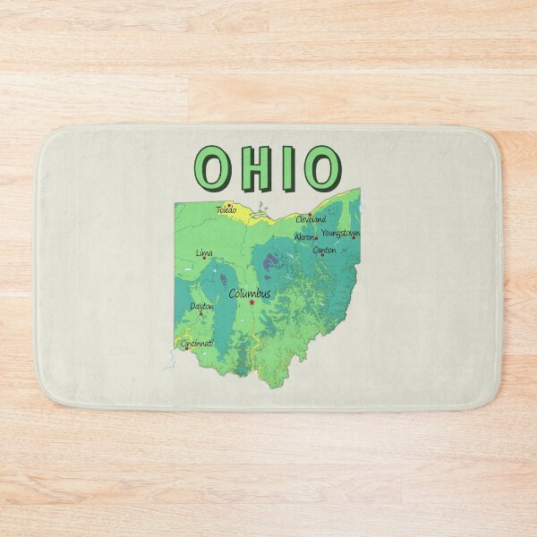 Item preview, Ohio Love, Vintage Style State Map with Major Cities - Great Lakes Region Souvenir designed and sold by mashmosh.