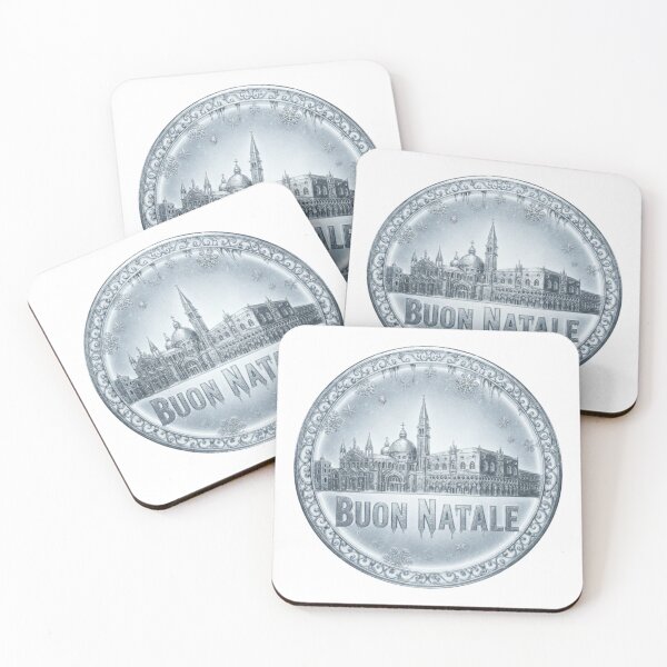 Item preview, Frozen 3D Chrome Venice Emblem – Buon Natale Silver Ice Christmas Badge designed and sold by Imaginarium of Chaos falcon88 .