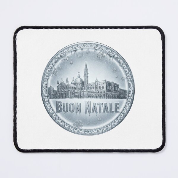 Item preview, Frozen 3D Chrome Venice Emblem – Buon Natale Silver Ice Christmas Badge designed and sold by Imaginarium of Chaos falcon88 .