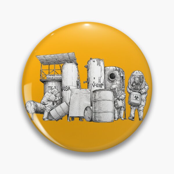 Item preview, HazMat Workers Moving Biohazard Containers designed and sold by Naux | Design & Illustration.