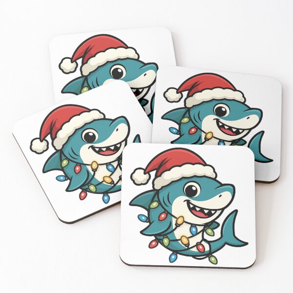 Item preview, Funny Christmas Shark Wearing Santa Hat Wrapped in Lights Holiday designed and sold by ZBIFBOUETLA.