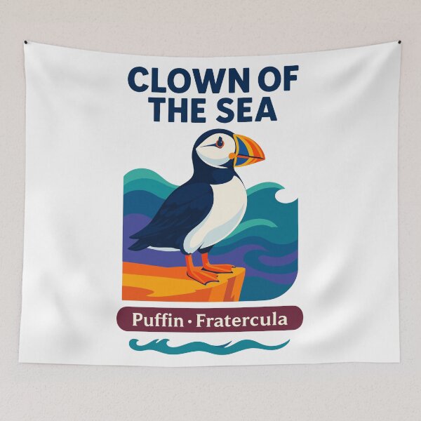 Item preview, Clown of the Sea – Puffin (Fratercula) Colorful Coastal Bird Art designed and sold by WildlifeInc.