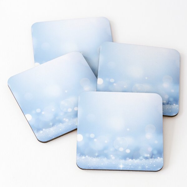 Item preview, Winter blue bokeh background with sparkling snow lights designed and sold by SassyArtistry.