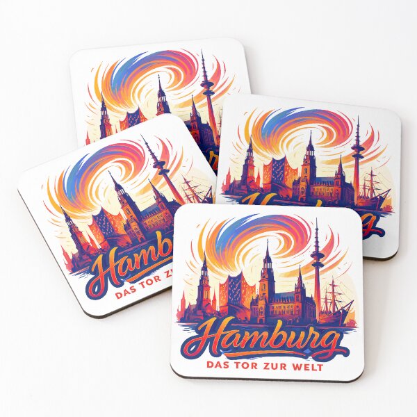 Item preview, Hamburg Gateway to the World City Silhouette Harbor Gift designed and sold by Pineapple-Tree.