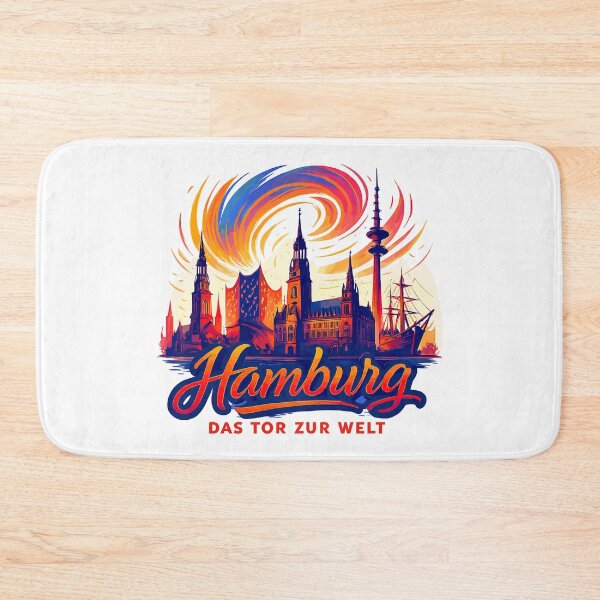 Item preview, Hamburg Gateway to the World City Silhouette Harbor Gift designed and sold by Pineapple-Tree.