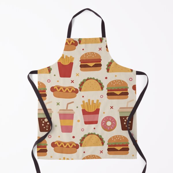 Item preview, Seamless fast food pattern with burgers fries drinks designed and sold by SassyArtistry.