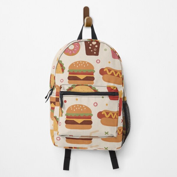 Item preview, Seamless fast food pattern with burgers fries drinks designed and sold by SassyArtistry.