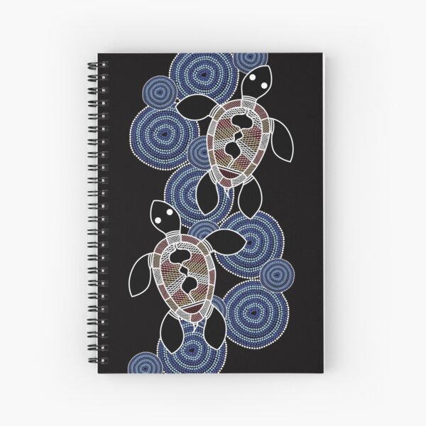 Authentic Aboriginal Art - Sea Turtles Spiral Notebook