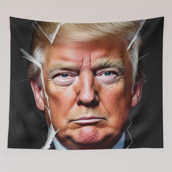 Item preview, Weathered Trump Portrait - Colorful Conflict designed and sold by CleverCulture.
