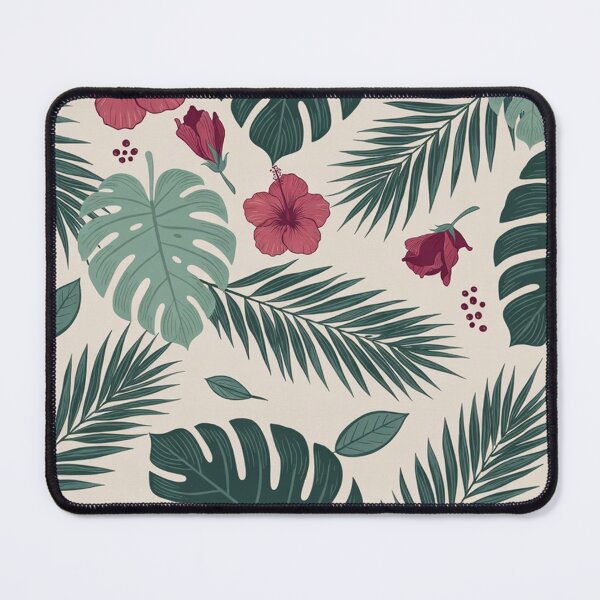Item preview, Tropical seamless pattern with monstera leaves and hibiscus designed and sold by SassyArtistry.