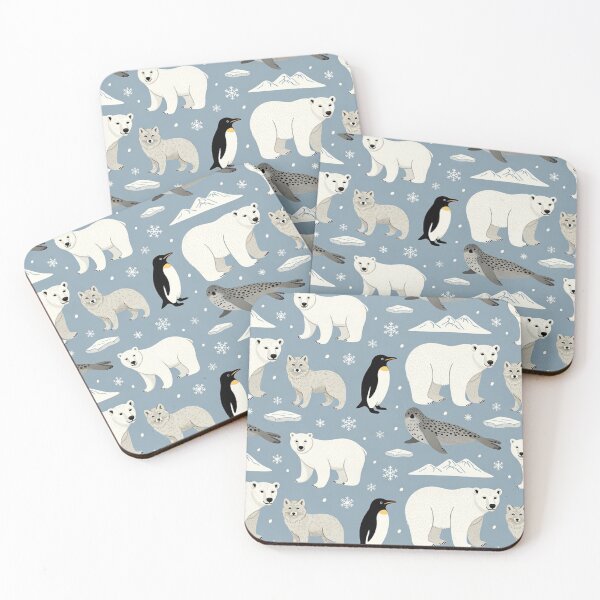 Item preview, Arctic animals seamless pattern with polar wildlife illustrations designed and sold by SassyArtistry.