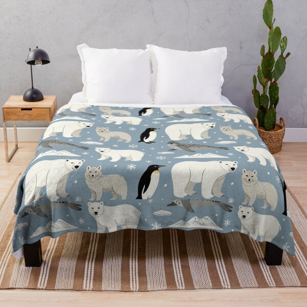 Item preview, Arctic animals seamless pattern with polar wildlife illustrations designed and sold by SassyArtistry.