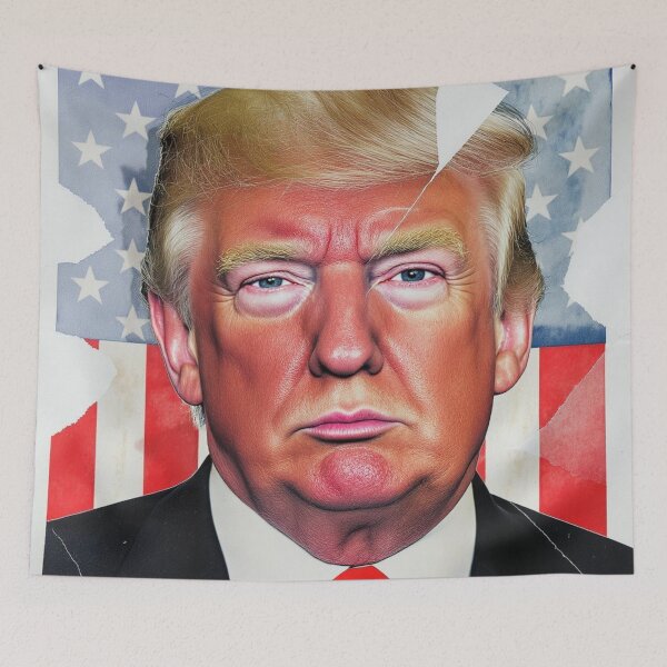 Item preview, Weathered Trump Portrait - Colorful Conflict designed and sold by CleverCulture.