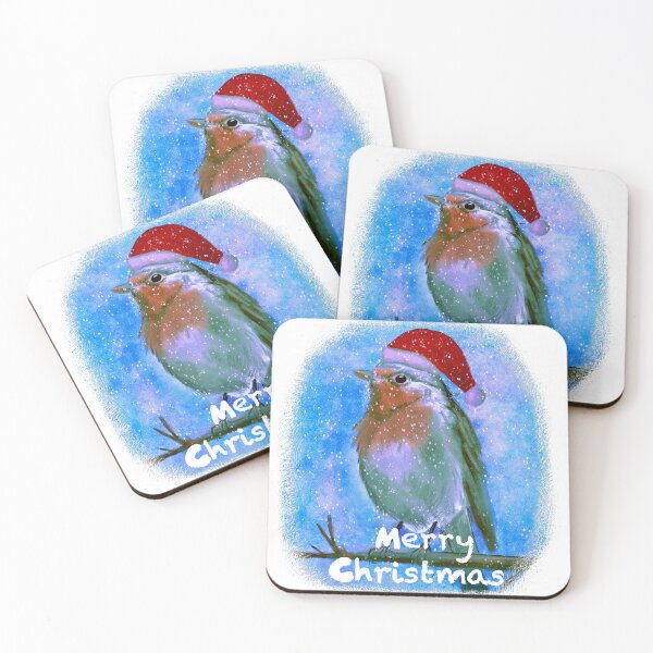 Item preview, Christmas Robin in Santa Hat – Winter Holiday Illustration designed and sold by summerof84.
