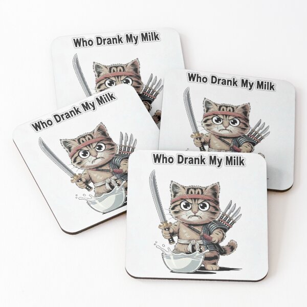 Item preview, Angry Samurai Cat Milk Revenge designed and sold by Pixostick.