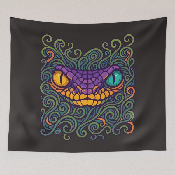 Item preview, Colorful Viper Face Tribal Illustration designed and sold by WildlifeInc.