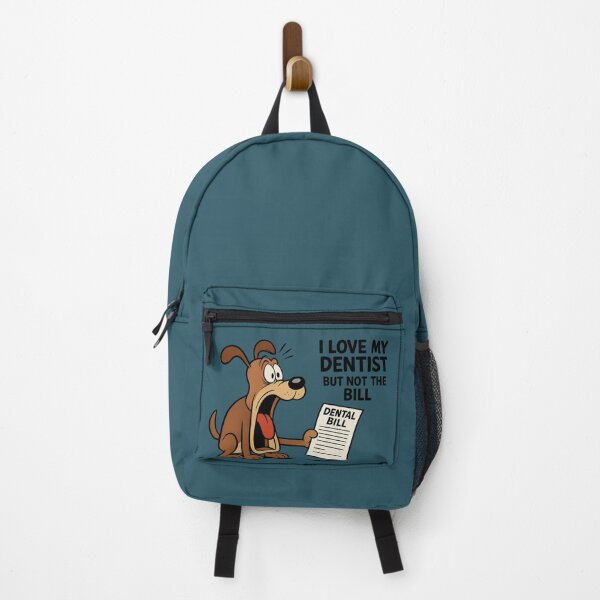 Item preview, Funny Dental Cartoon – “I Love My Dentist, But Not the Bill” | Cartoon Dog Shocked by Dental Invoice | Dentistry & Orthodontics Humor designed and sold by @majovegana.