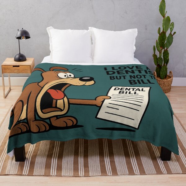 Item preview, Funny Dental Cartoon – “I Love My Dentist, But Not the Bill” | Cartoon Dog Shocked by Dental Invoice | Dentistry & Orthodontics Humor designed and sold by @majovegana.